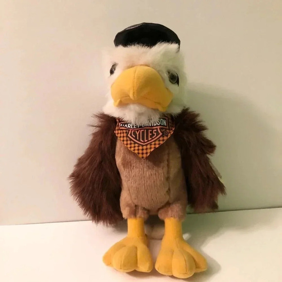 Vintage Harley Davidson Eagle Biker Hog Stuffed Animal  11 Inch Tall Plush Toy - Picture 12 of 15